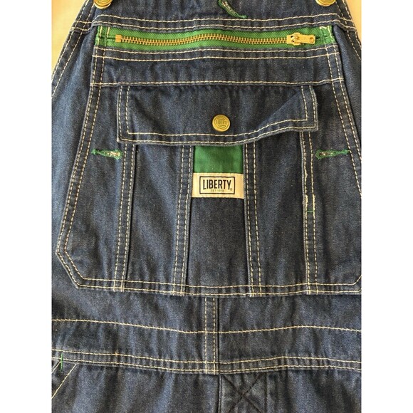 LIBERTY Stonewashed Bib Overalls Jeans 34x32 Denim Carpenter Farm Utility Work - Picture 5 of 16
